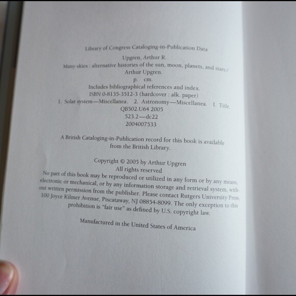 Arthur Upgren Many Skies Alternative Histories of the Sun Moon Planets and Stars - Picture 6 of 9